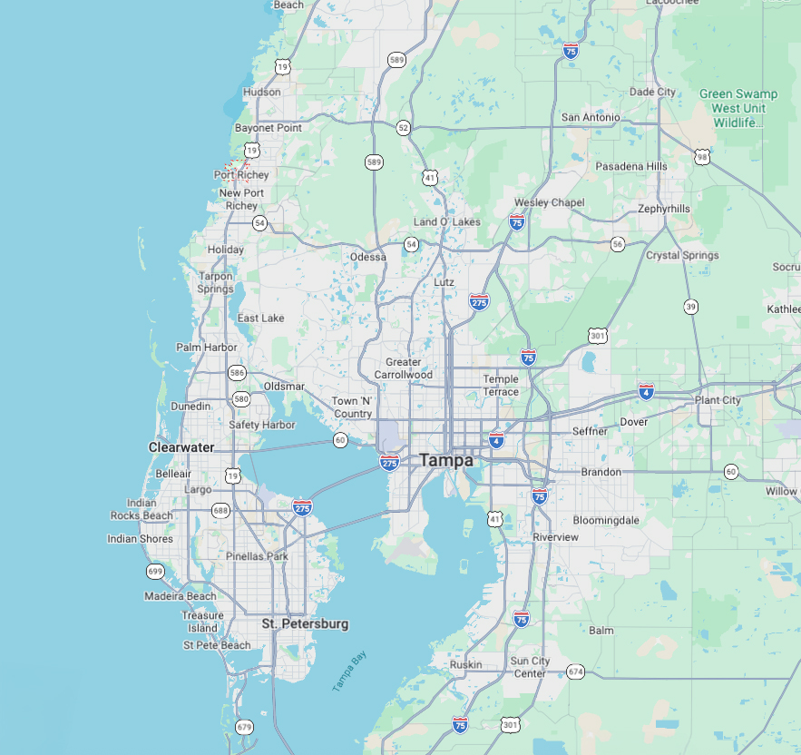 Service Map Area dustless blasting Port Richey